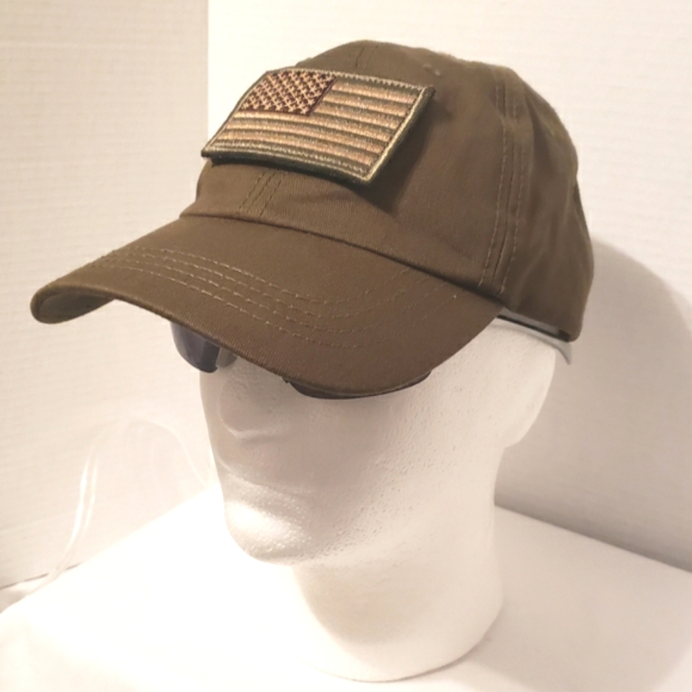 CONDOR Tactical Men's Olive Green Baseball Cap with Flag Patch Adjustable